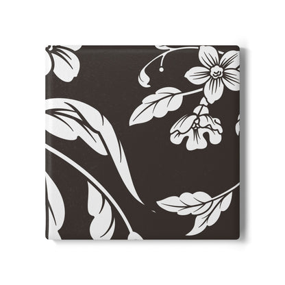 Muted Charcoal Floral Ceramic Coaster Coordinated Collection