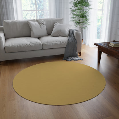 Muted Gold Round Rug 60 Inch Floor Rug Minimal Home Decor Living Room Rug