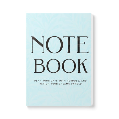Ocean Blue Leaves A5 Lined Journal Minimal Botanical Notebook | Coordinated Collection