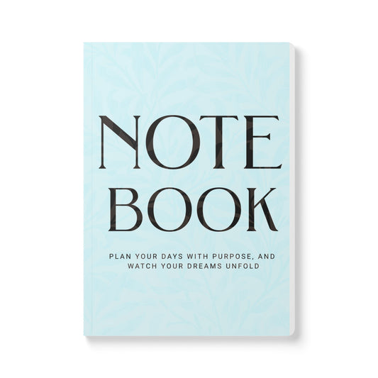 Ocean Blue Leaves A5 Lined Journal Minimal Botanical Notebook | Coordinated Collection