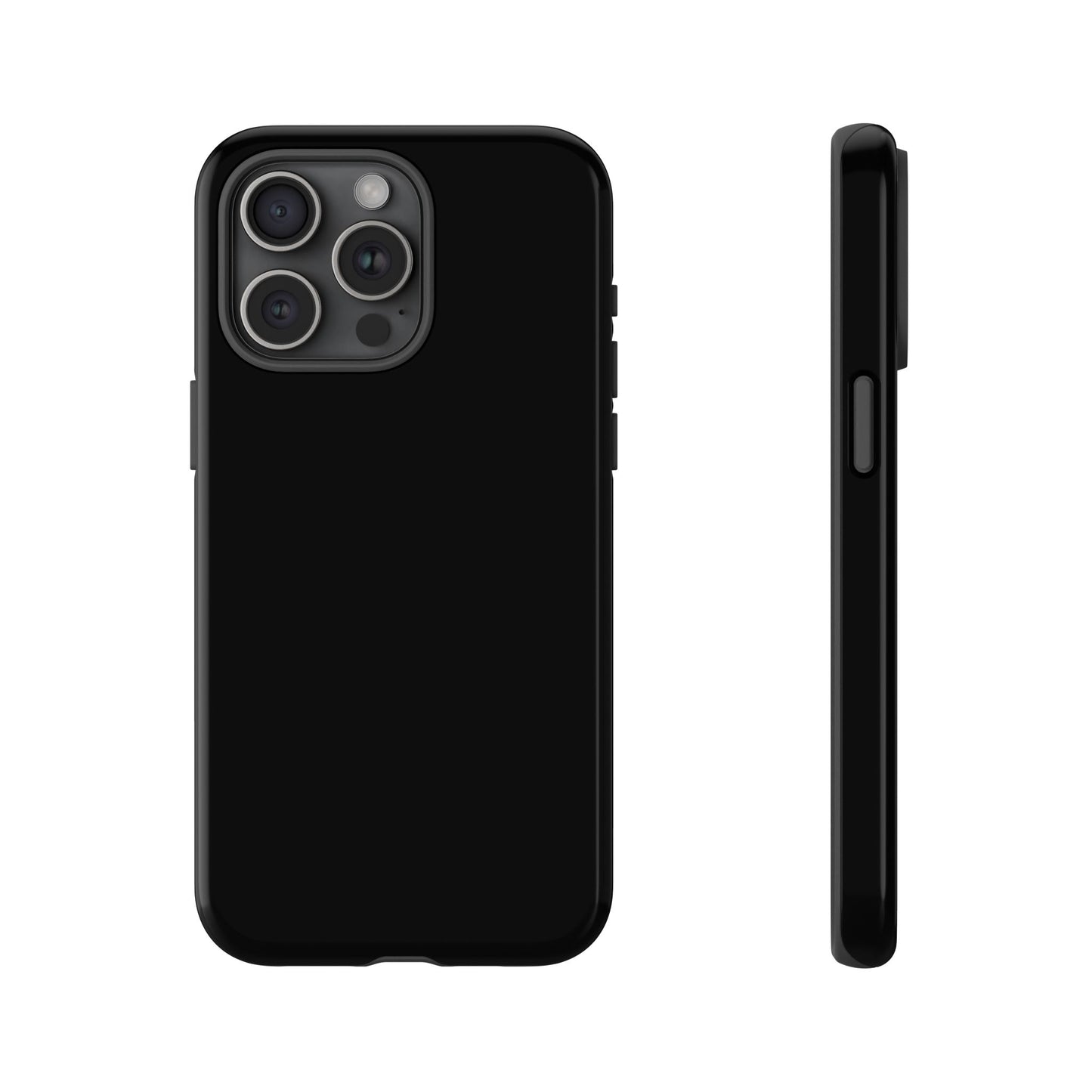 Black Tough Cell Phone Case Matte or Glossy Protective Case iPhone Samsung