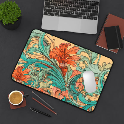 Coral Flourish Desk Mat Extended Mouse Pad (12x18, 12x22, 16x32)