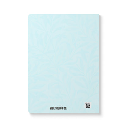 Ocean Blue Leaves A5 Lined Journal Minimal Botanical Notebook | Coordinated Collection