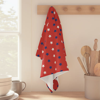 Red, White and Blue Stars Microfiber Tea Towel