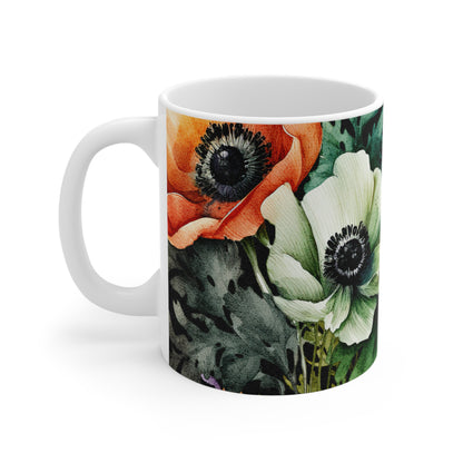 Decorated Botanical Floral Mug