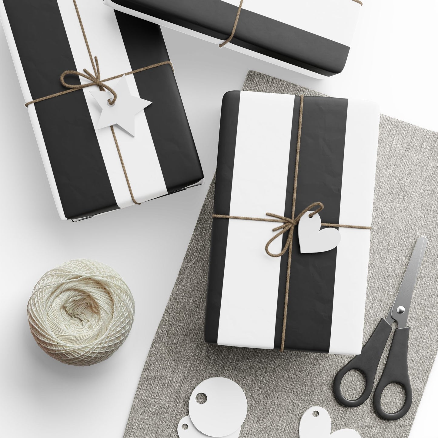 Black Stripe Wrapping Paper, Glossy or Mat (3 Sizes)