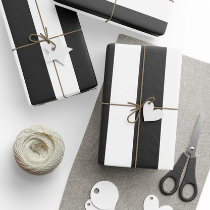Black Stripe Wrapping Paper, Glossy or Mat (3 Sizes)