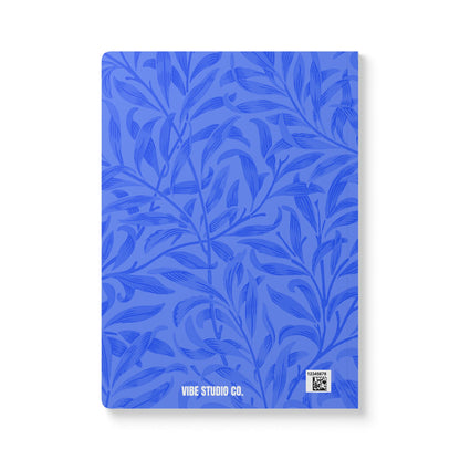 Periwinkle Leaves A5 Lined Journal Minimal Botanical Notebook | Coordinated Collection