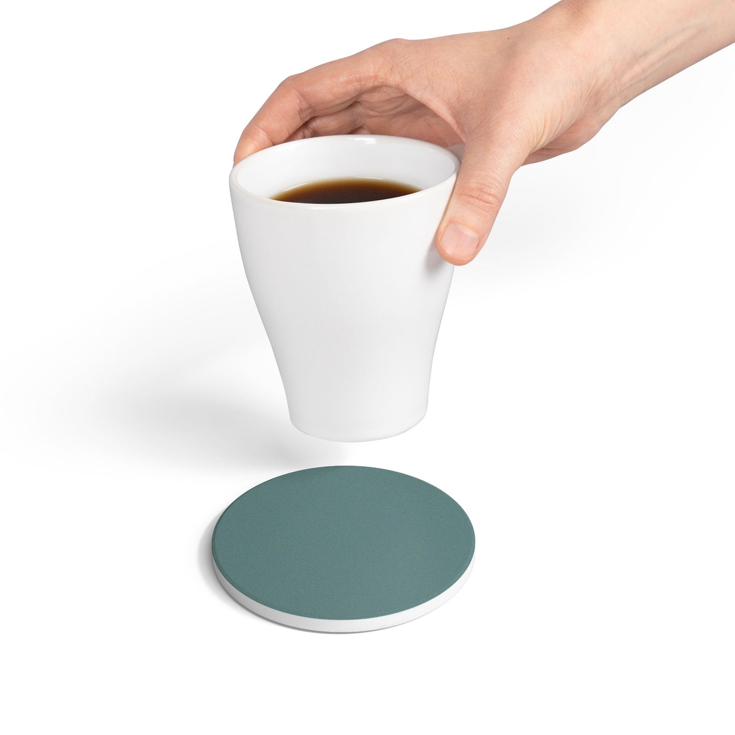 Dusty Blue Ceramic Coaster Round or Square | Coordinated Collection