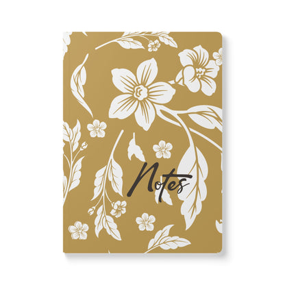Muted Gold Floral A5 Lined Journal Coordinated Collection