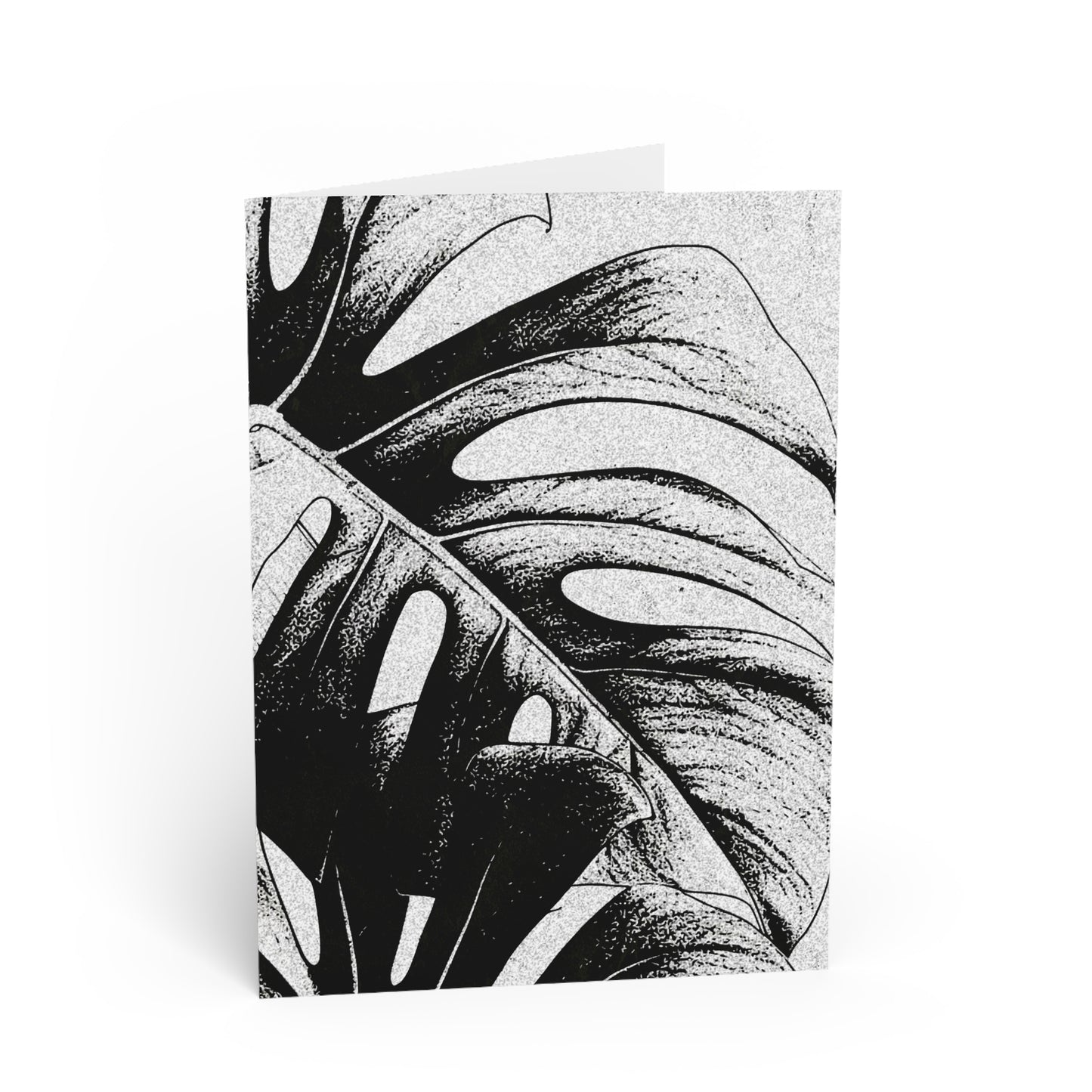 Monstera Leaf Black White Note Card