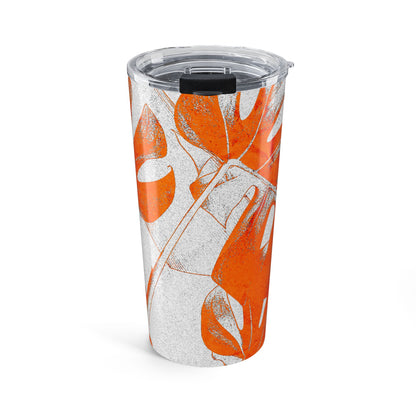 Monstera Leaf Tangerine 20 oz Tumbler