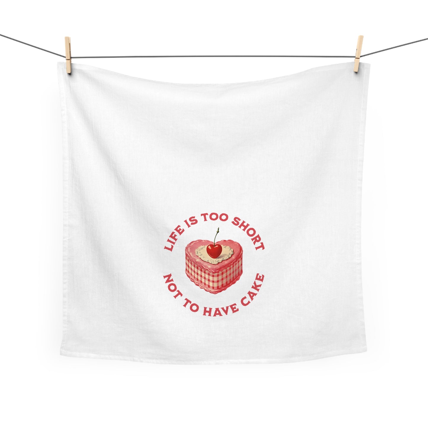 Life Is Too Short Tea Towel Funny Kitchen Towel Cake Design Cotton Dish Towel
