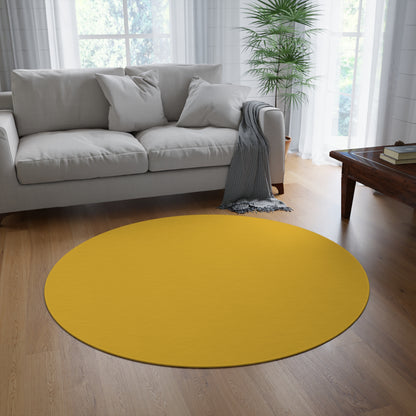 Honey Yellow Coordinated Round Rug 60 Inch Floor Rug Minimal Home Decor Living Room Rug