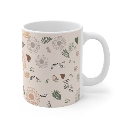 Neutral Flow Mug Minimal Botanical Coffee Mug