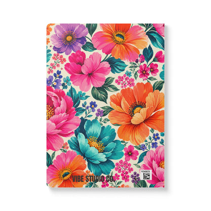 Dreamy Floral Softcover A5 Lined Journal Floral Notebook