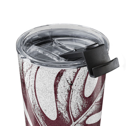 Monstera Leaf Mauve and White 20 oz Tumbler