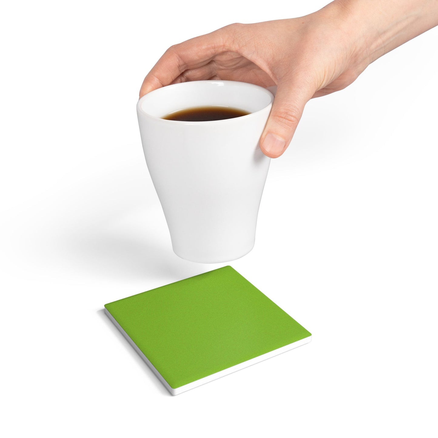Muted Lime Ceramic Coaster Round or Square | Coordinated Collection