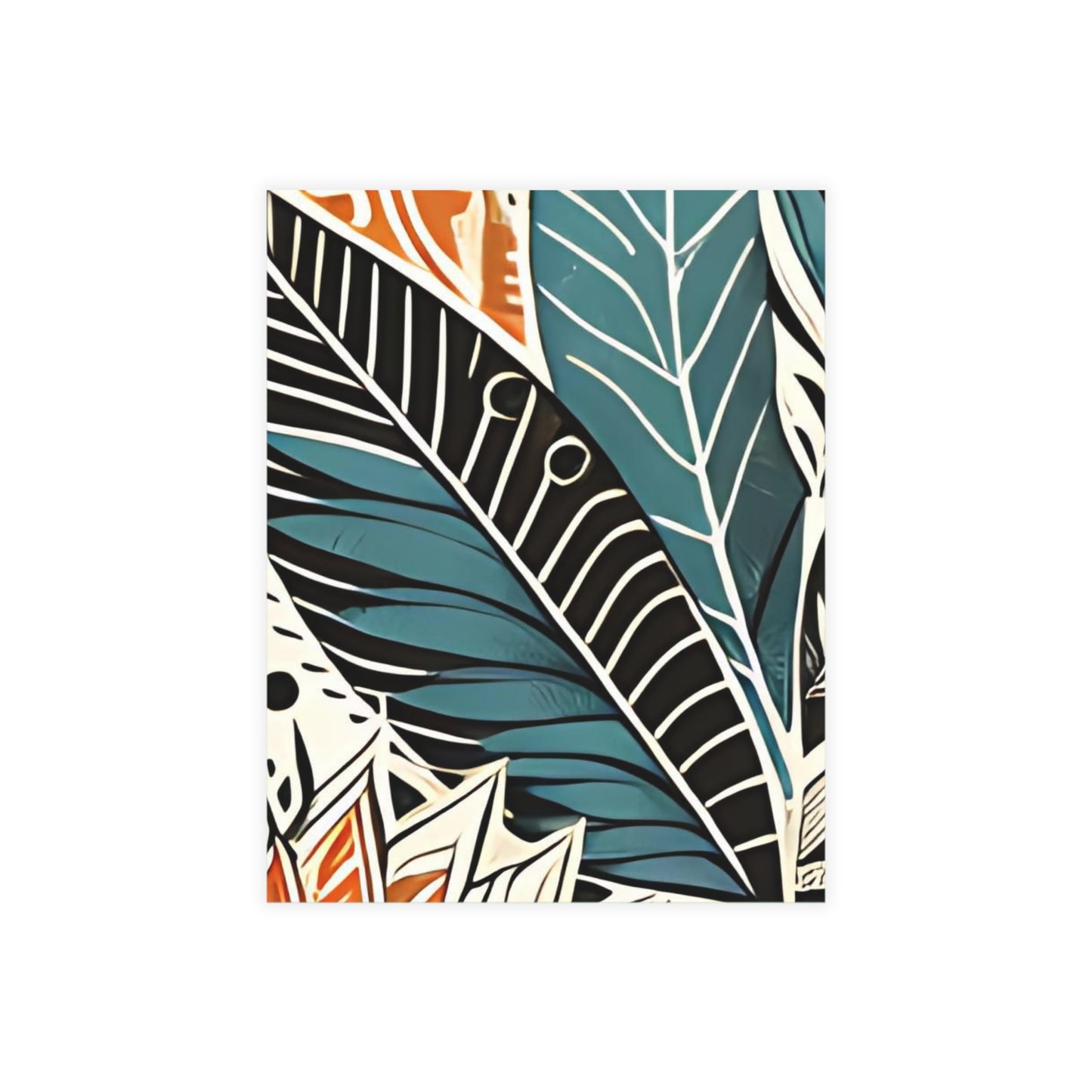 Botanical Leaves Blue Postcards