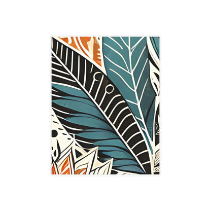 Botanical Leaves Blue Postcards