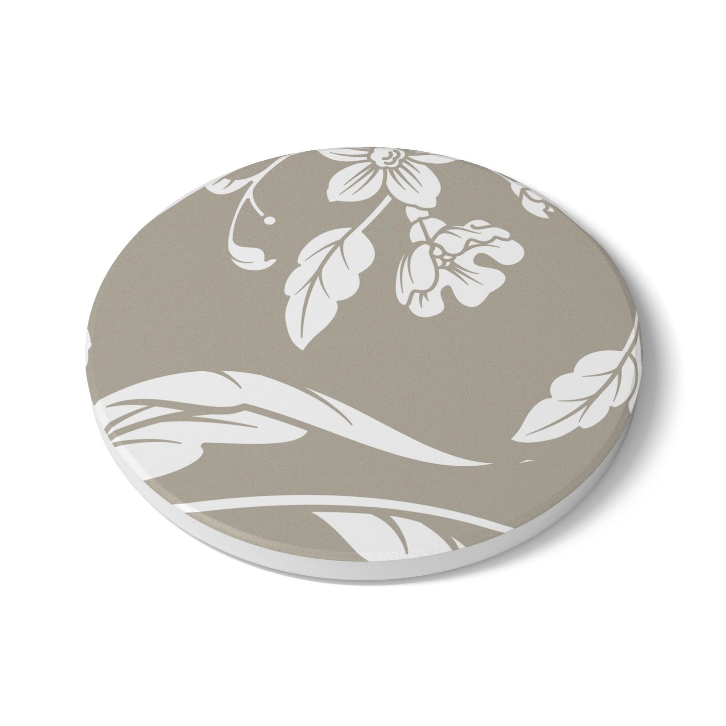 Warm Stone Floral Ceramic Coaster Coordinated Collection