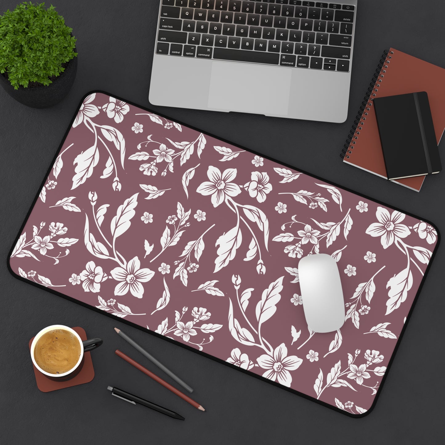 Mauve Floral Desk Pad (12x18, 12x22 or 16x32)