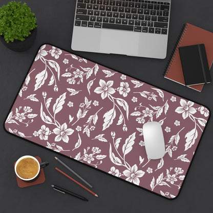 Mauve Floral Desk Pad (12x18, 12x22 or 16x32)