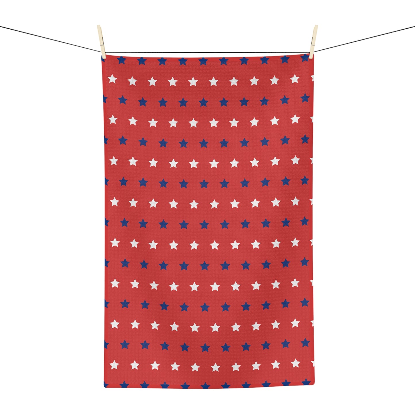 Red, White and Blue Stars Microfiber Tea Towel