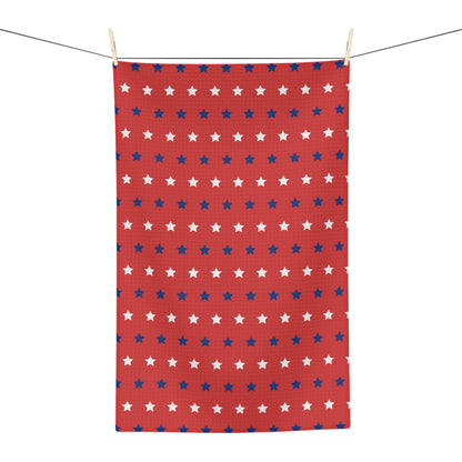 Red, White and Blue Stars Microfiber Tea Towel
