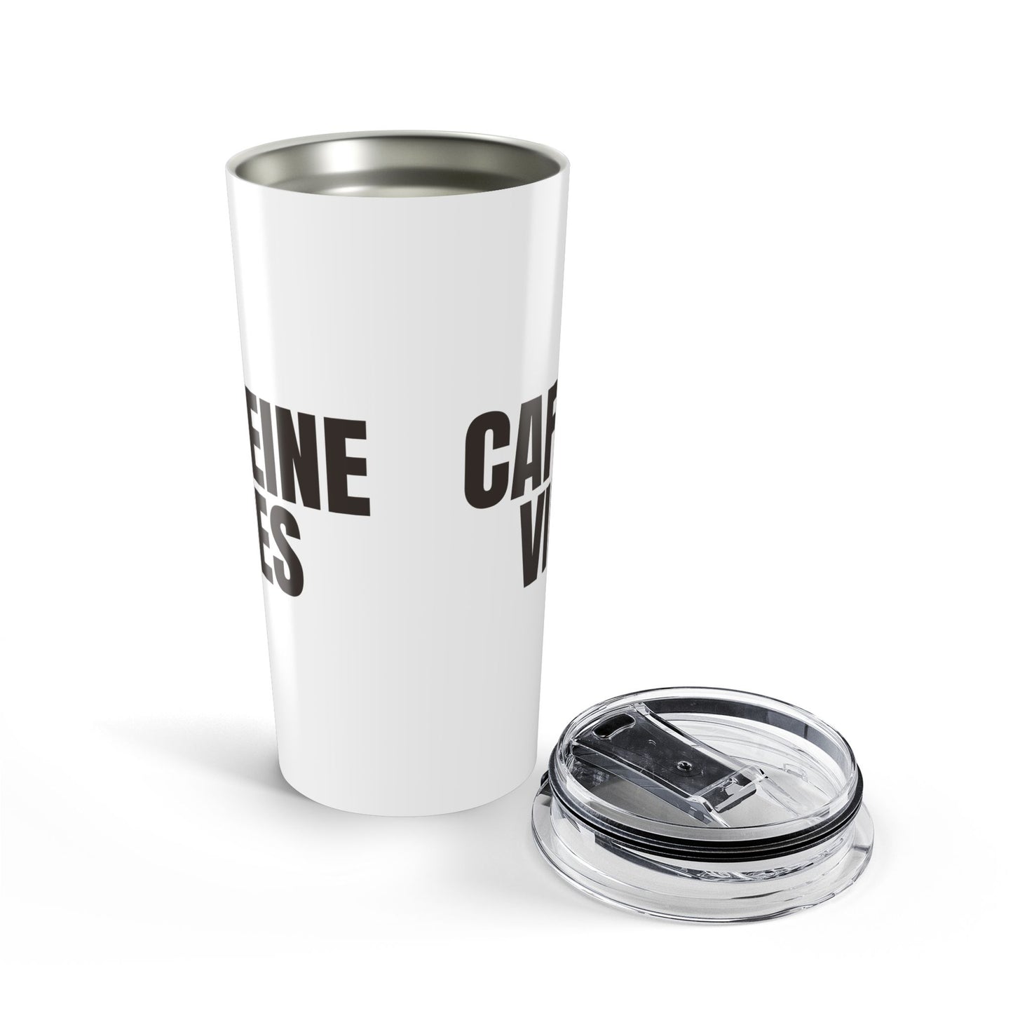 White Caffeine Vibes 20oz Stainless Steel Tumbler | Color Coordinated Collection