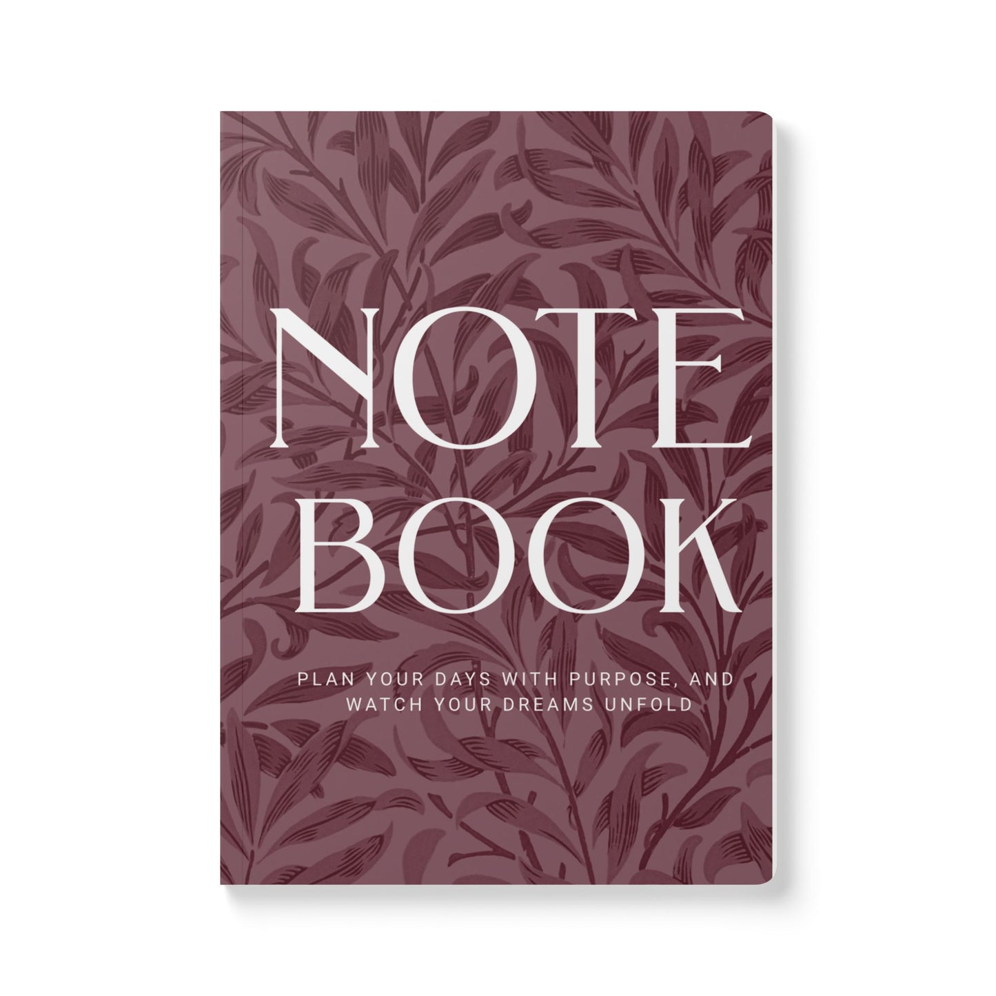 Mauve Leaves A5 Lined Journal Minimal Botanical Notebook | Coordinated Collection