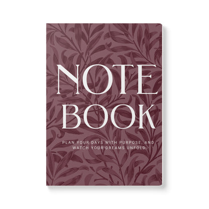 Mauve Leaves A5 Lined Journal Minimal Botanical Notebook | Coordinated Collection