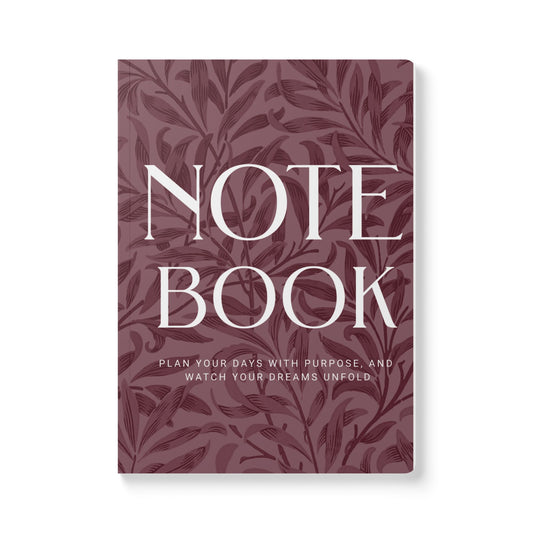 Mauve Leaves A5 Lined Journal Minimal Botanical Notebook | Coordinated Collection