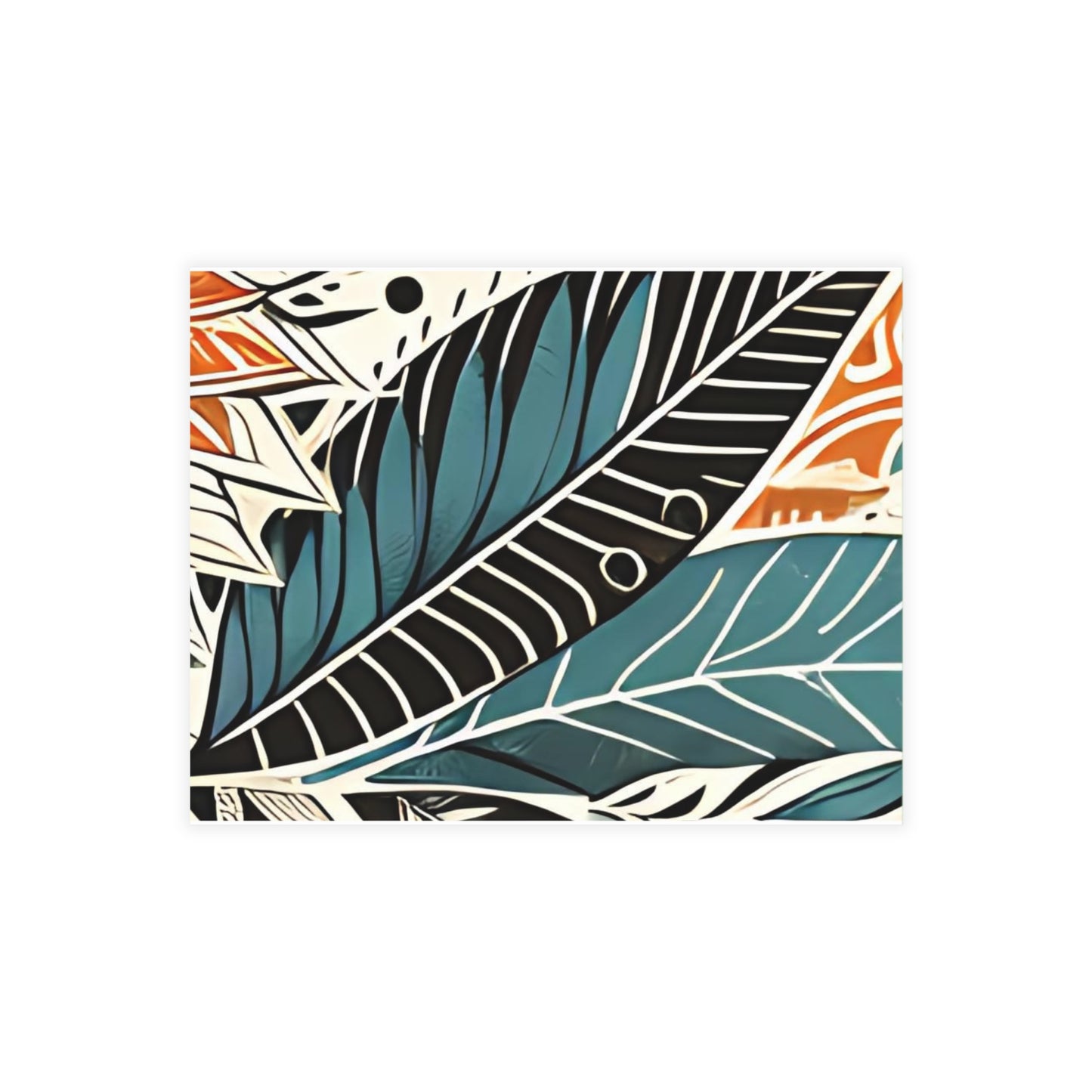 Botanical Leaves Blue Postcards