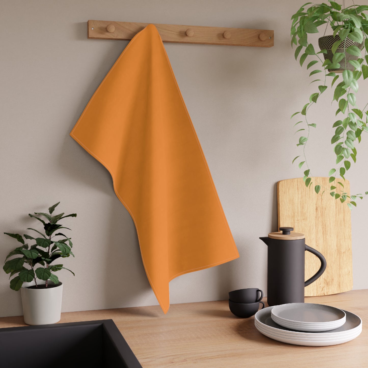 Tangerine Cotton Twill Tea Towel 18 x 30