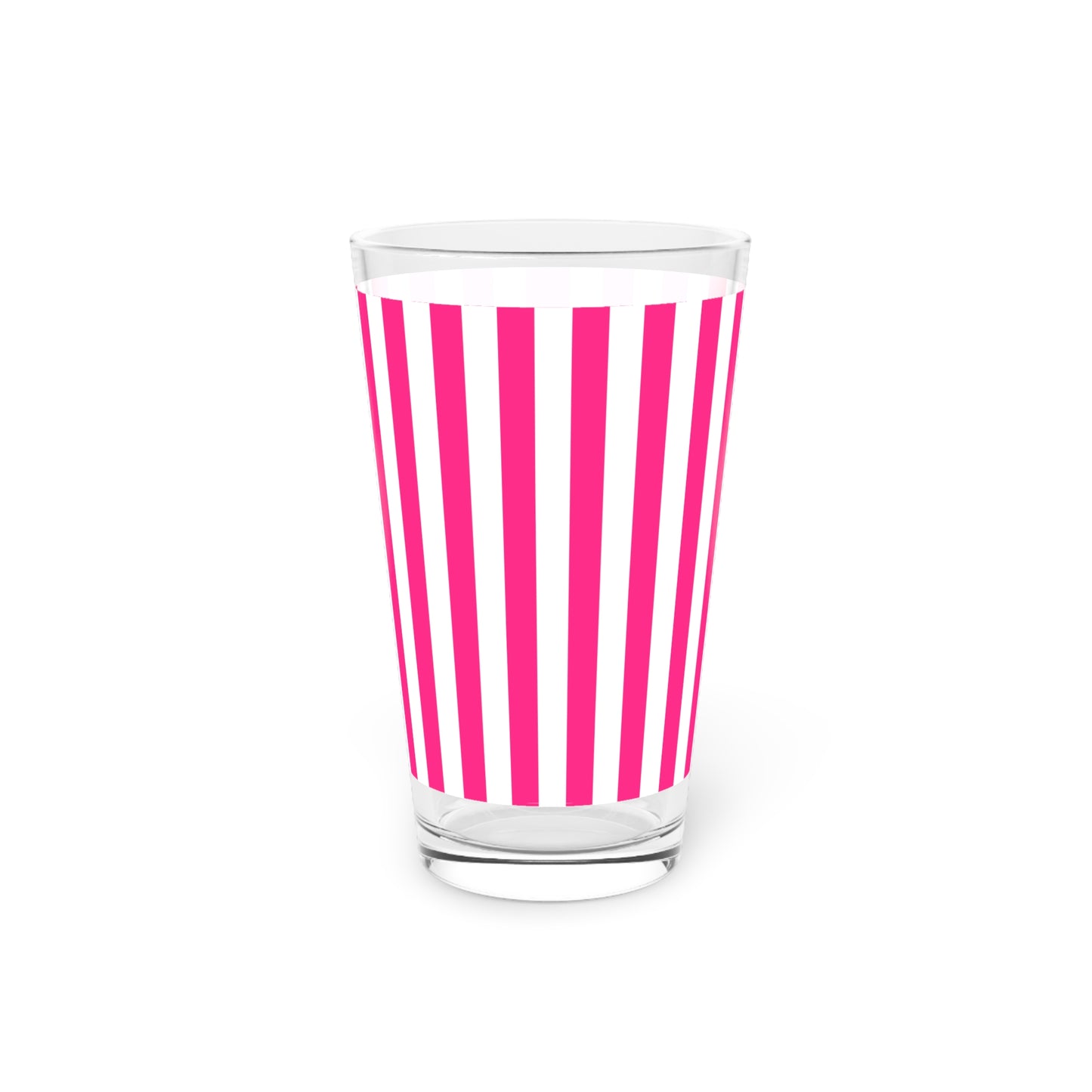 Pink Stripe Pint Glass 16oz Pink Striped Glassware