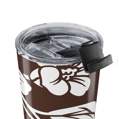 Chocolate Brown Floral 20oz Stainless Steel Tumbler | Coordinated Collection