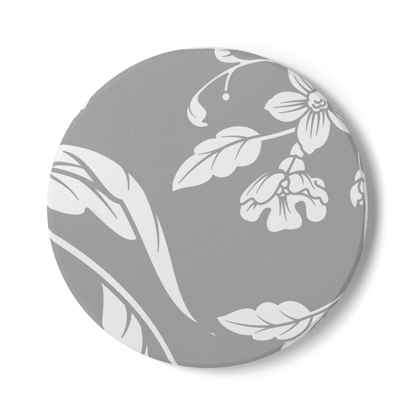 Grayscale Floral Ceramic Coaster Coordinated Collection