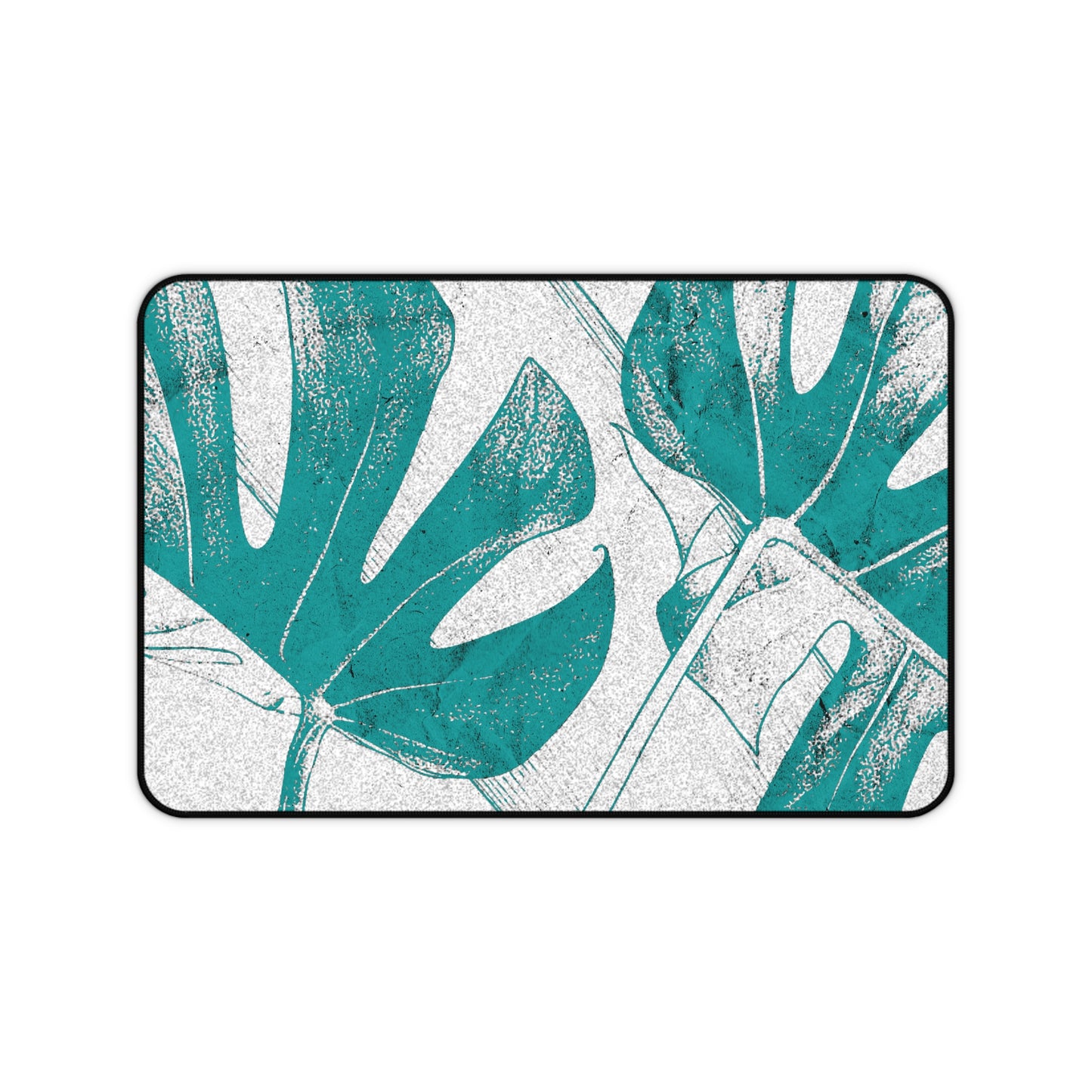 Monstera Leaf Deep Aqua Desk Pad