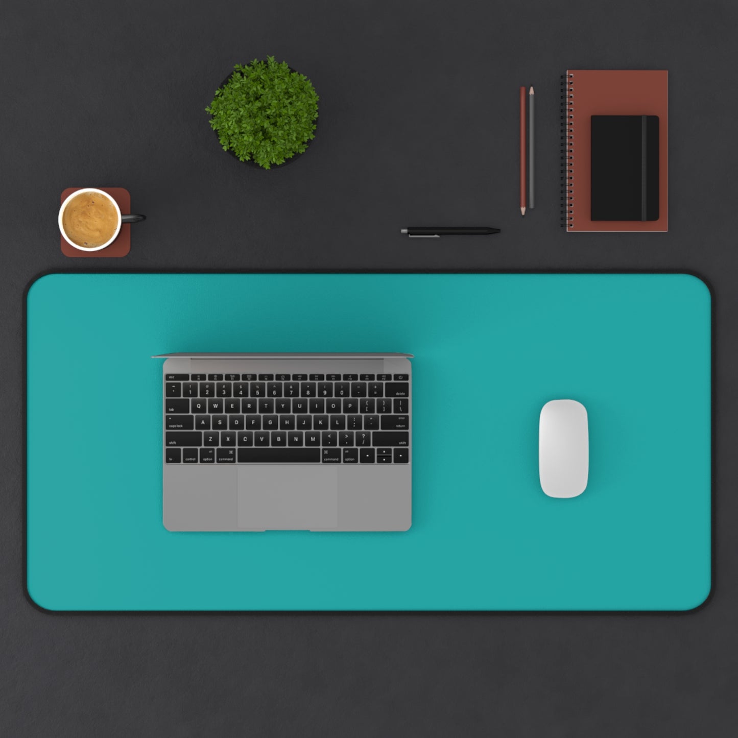Deep Aqua Desk Mat Color Coordinated Collection (12x18, 12x22, 16x32)
