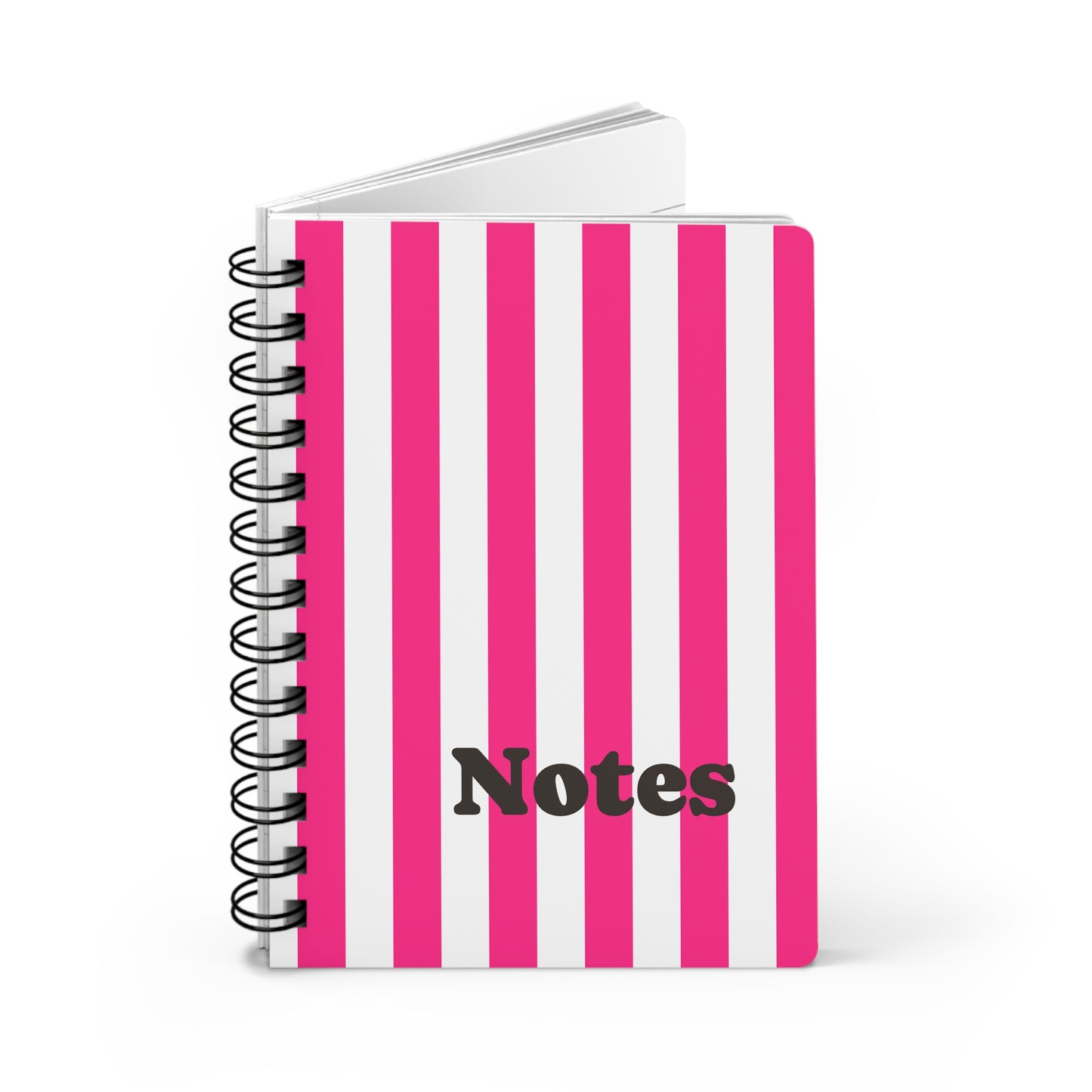 Pink Stripe Spiral Journal Pink and White Striped Notebook Lined Journal