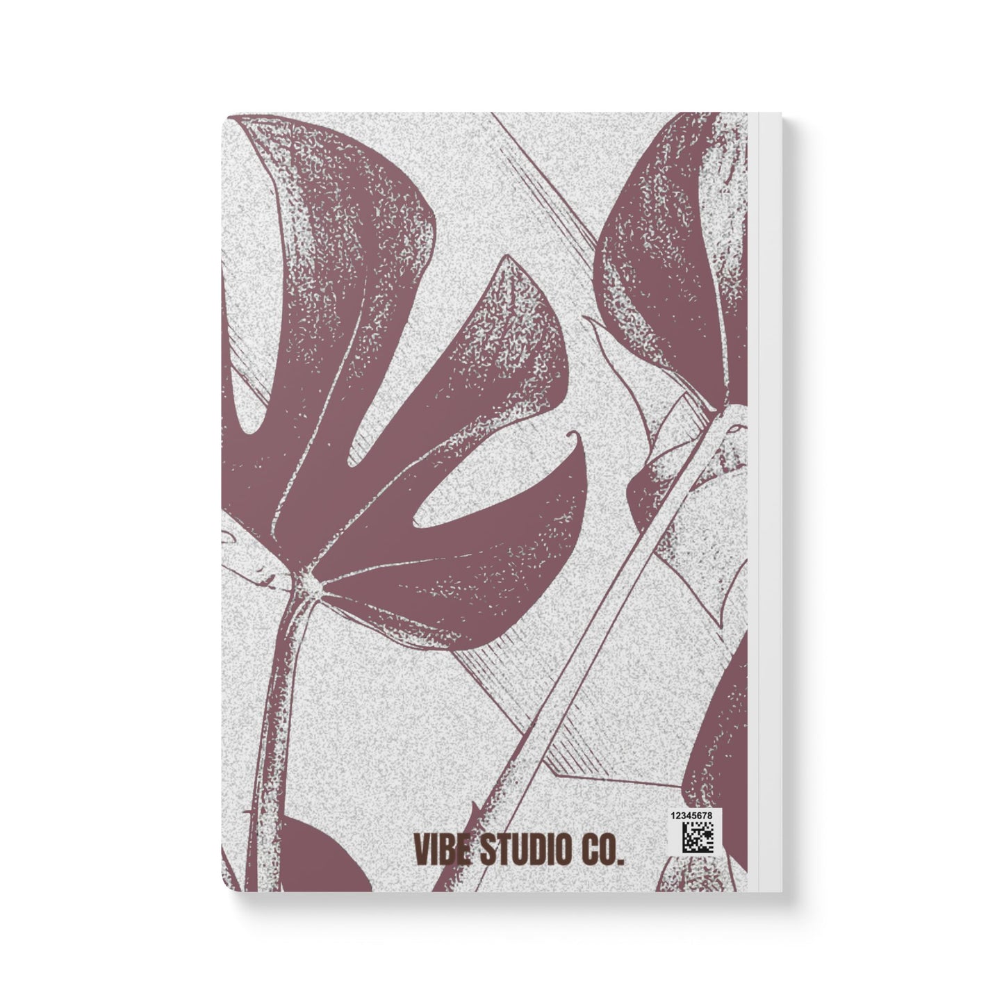 Monstera Leaf Mauve and Cream A5 Lined Journal