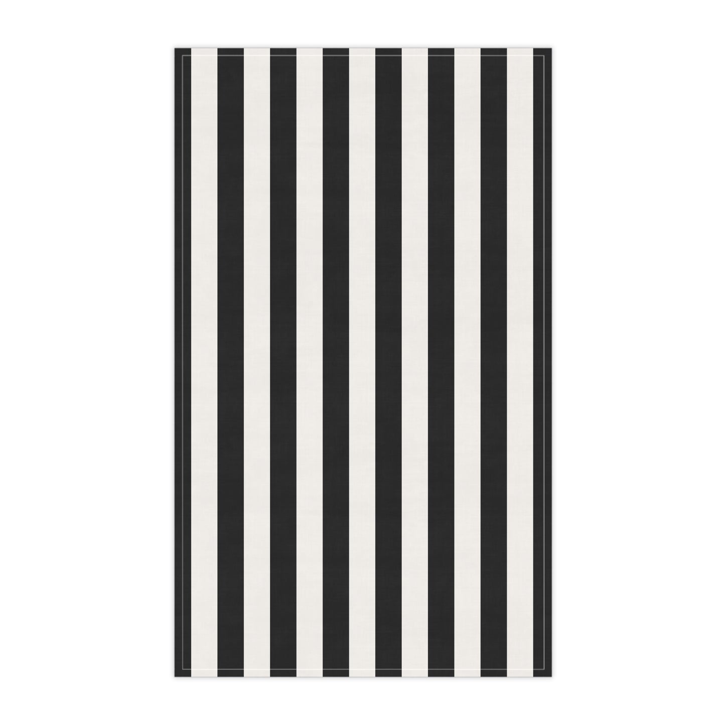 Black Stripe Cotton Twill Tea Towel 18 x 30
