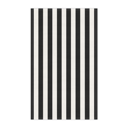 Black Stripe Cotton Twill Tea Towel 18 x 30