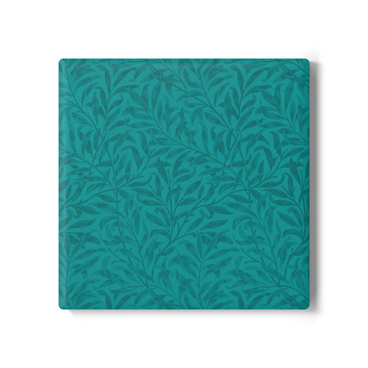 Deep Aqua Leaves Coaster Square or Round Color Coordinated Collection