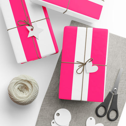 Pink Stripe Wrapping Paper, Matte or Glossy (3 Sizes)