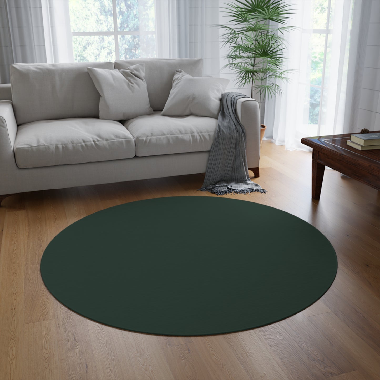 Forest Coordinated Round Rug 60 Inch Floor Rug Minimal Home Decor Living Room Rug