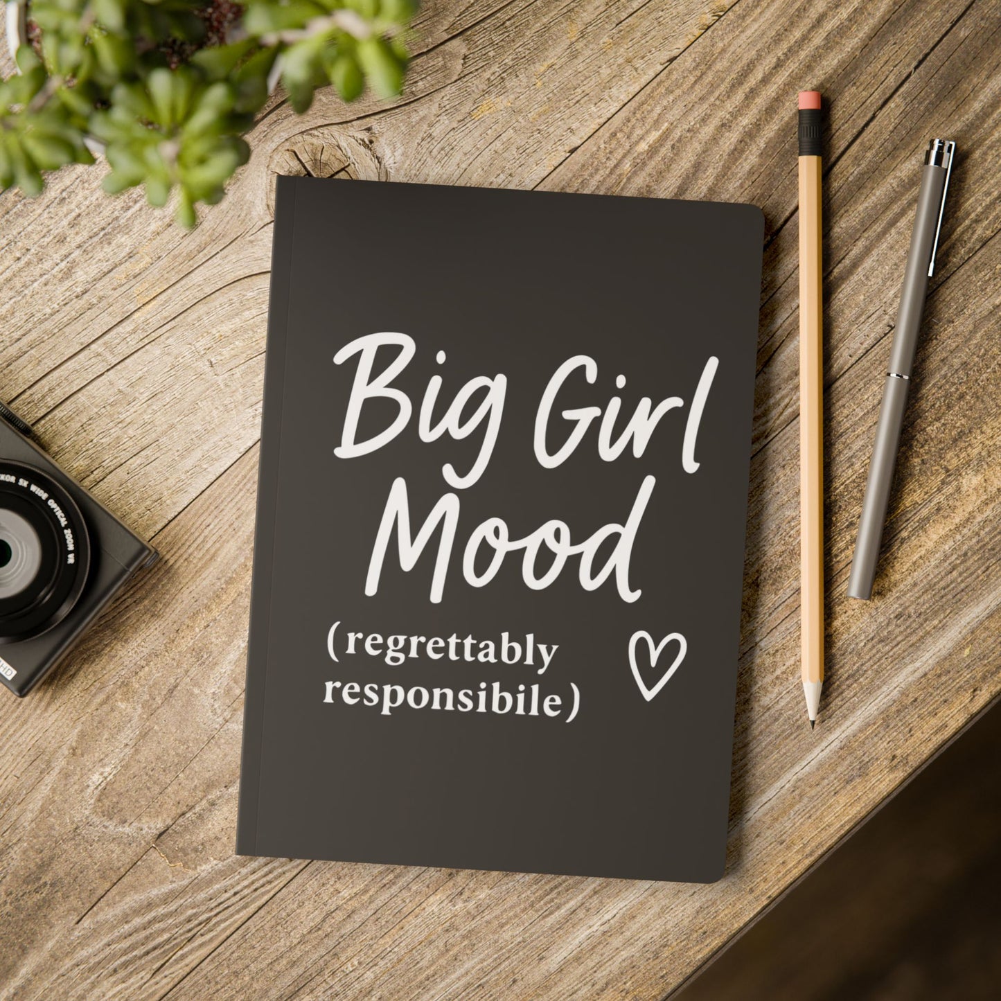 Black Big Girl Mood A5 Lined Journal