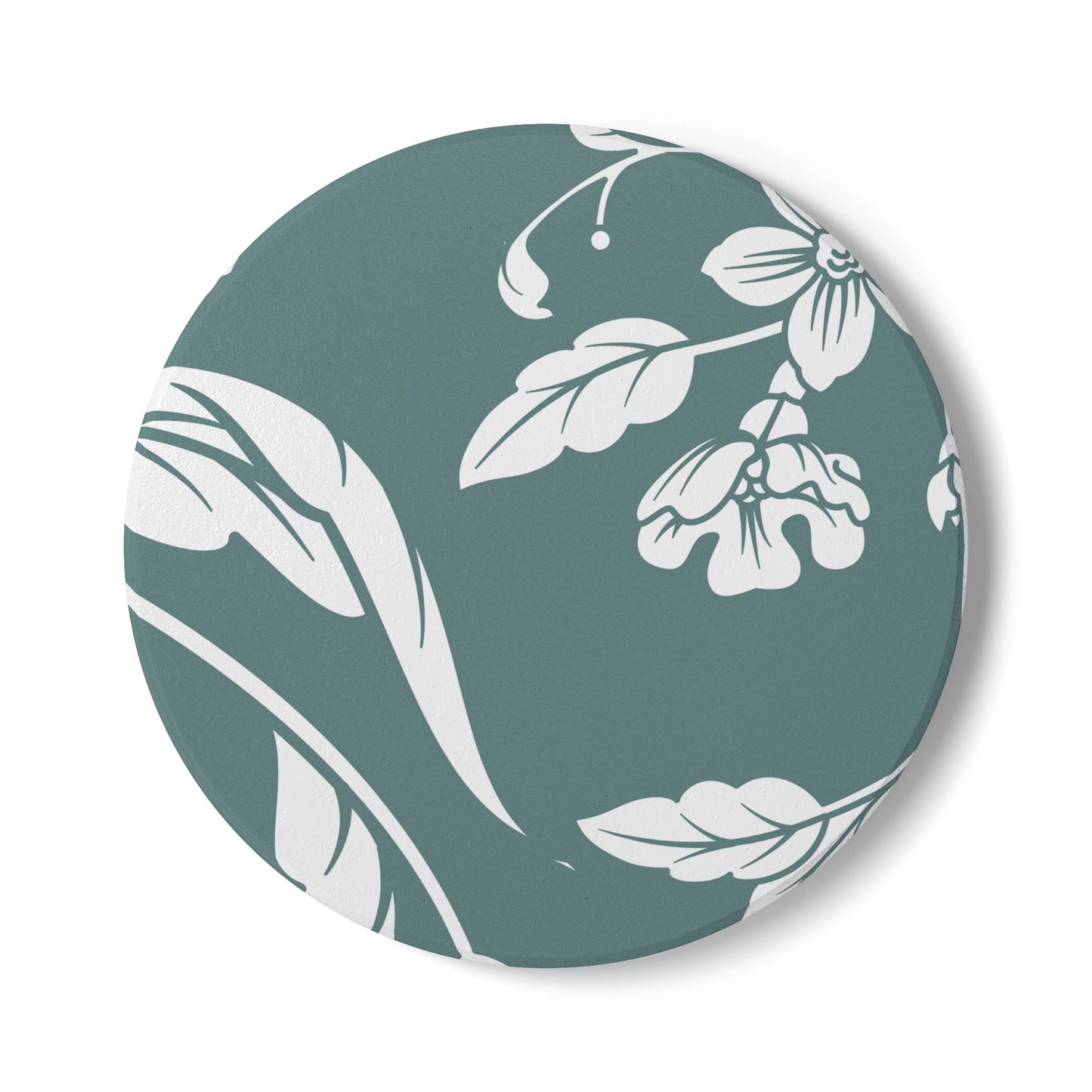 Dusty Blue Floral Ceramic Coaster Coordinated Collection