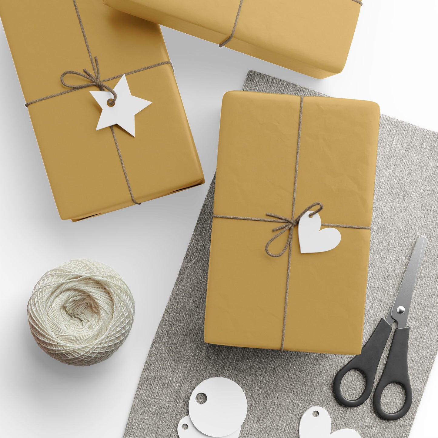 Muted Gold Wrapping Paper Matte or Glossy Gift Wrap 3 Sizes Fine Art Paper